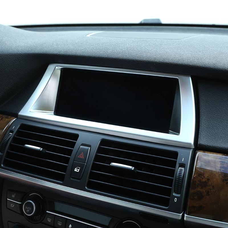 Pre BMW X5 E70 X6 E71 2008-2013 ABS Uhlíkové vlákno/Čierna Dekoratívny Rám Navigácie do Auta Nálepka Výplne Príslušenstvo do Auta