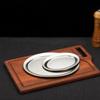 Multipurpose Korean Style Barbecue Pan Exquisite Dinner Plates Creative Oval Shaped Plate  Dining