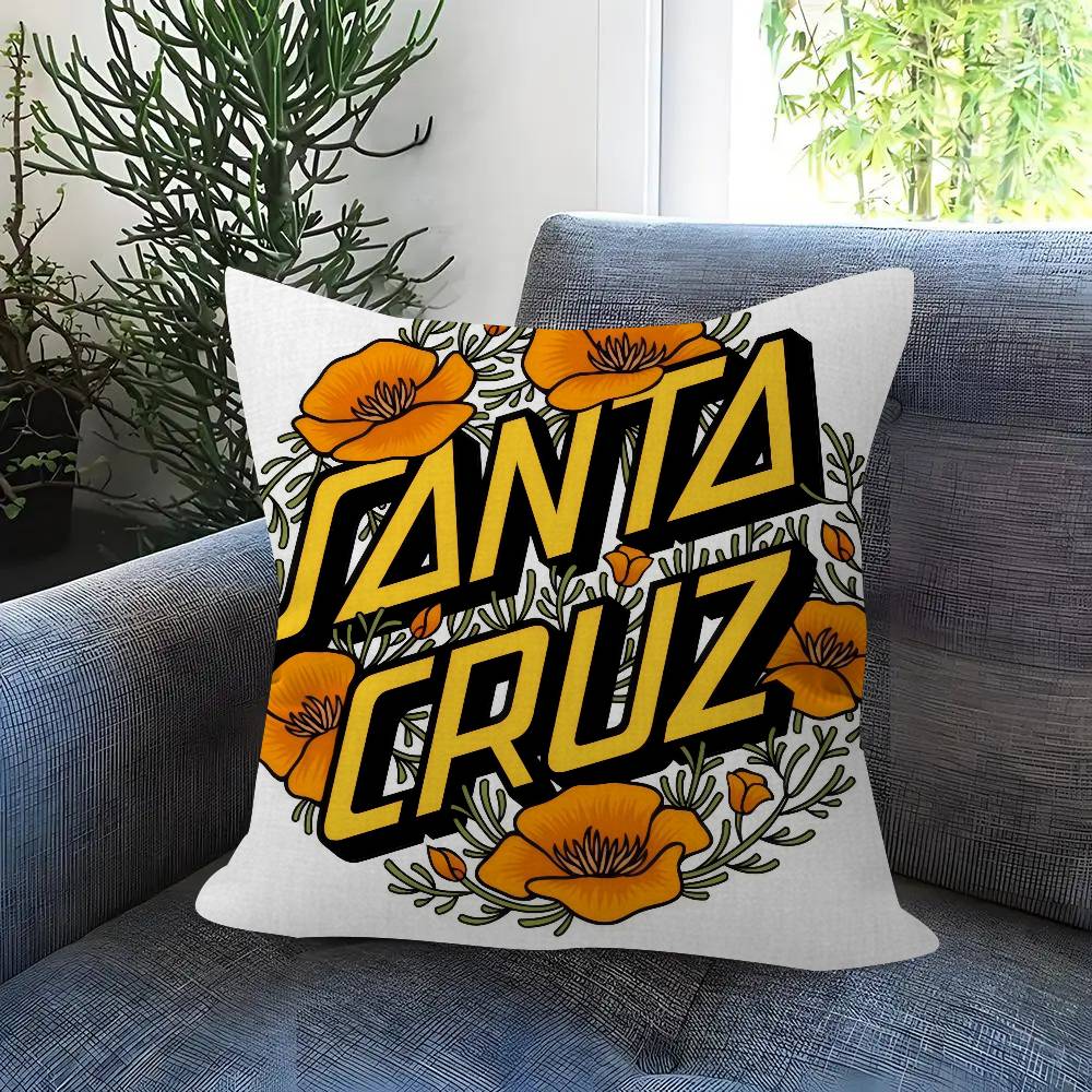 Fashion Skateboard Brand Santa Cruz Pillow Gifts Home Office Furnishings Bedroom Sofa Car Cushion Cover Case 45x45cm
