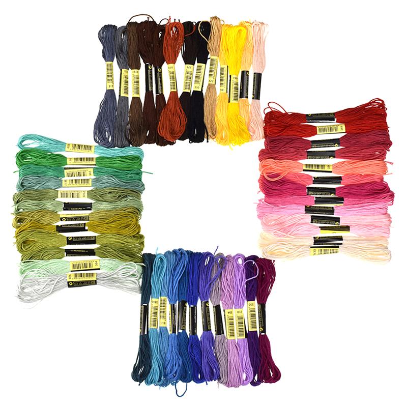 12/100Pcs Multicolor Embroidery Thread Cross Stitch Floss Threads Cotton Sewing Skeins Skein Kit Diy Sewing Tool
