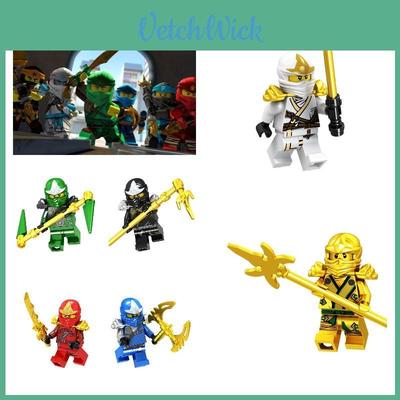 Zestaw klocków Golden Ninja dla dzieci zawiera 38 małych klocków mięśni brzucha