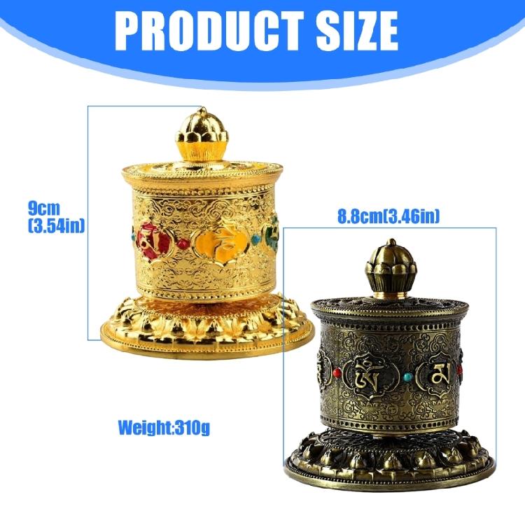 Buddhas Scriptures Prayer Wheel Tibetan Prayer Wheel Table Prayer Wheel Decorative Ornament for Meditations Healings