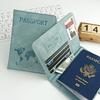 PU Leather Multi-Card Passport Holder with Embossed Design