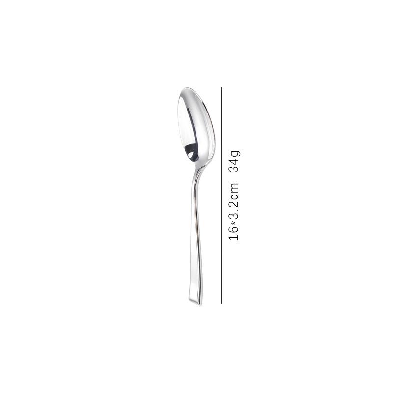 304 Stainless Steel Western Cutlery: Angled Handle Steak Knife, Dessert Spoon, and Fork Set
