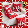 45X45Cm Christmas Snowflake Throw Pillow Cover Santa Claus Cartoon Cushion Cover Decor Home Decorative Pillowcase