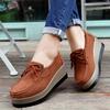 Fashion Spring and Autumn New Women's Shoes 2025 Tassel Butterfly Knot Suede Women's Shoes Fashion Thick Bottom Slope Follow Up Shoes