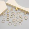 22-Piece Retro Love Hollow Ring Set: Creative Multi-Joint Design