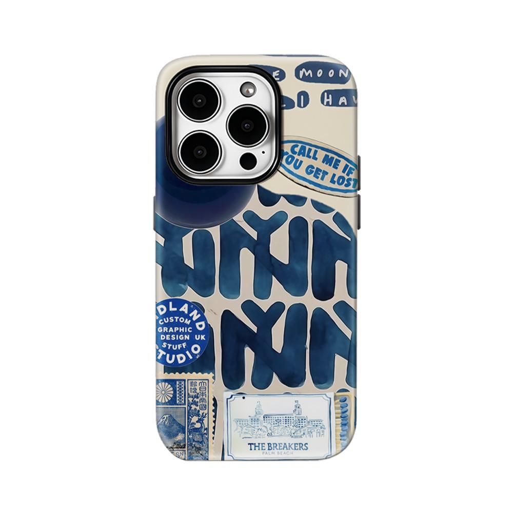 

Fragments of Blues Art Phone Case for IPhone 16 15 14 13 12 11 X XS XR XSMAX 7 8 Pro Max Plus Double-layer Back Cover IPHONE13MINI