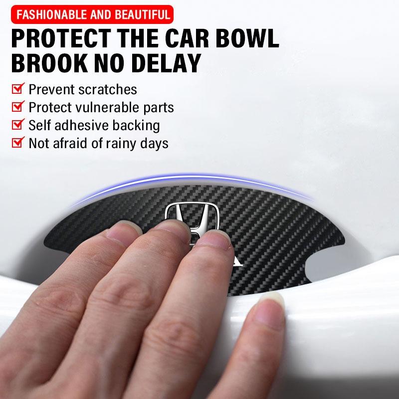 4P/Set Car Door Handle Anti-scratch Sticker Carbon Fibre for Honda Civic Fit Jazz Accord Pilot Passport Stepwgn CRV BRV HRV Vezel