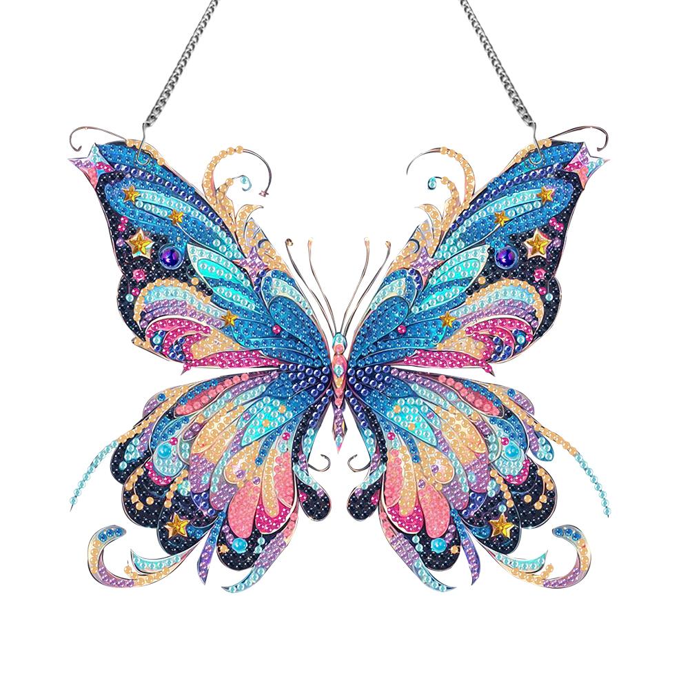 Acrylic Special Shaped Butterfly Animal Diamond Painting Hanging Ornaments Kit Rhinestone Diamond Art Window Pendants Home Decor