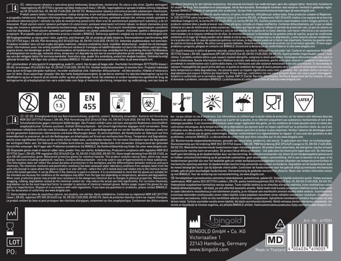 Gant De Chantier Bingold - 619001 - Gants Latex BLACK Jetables Non Poudres, Taille S, Boite De 100