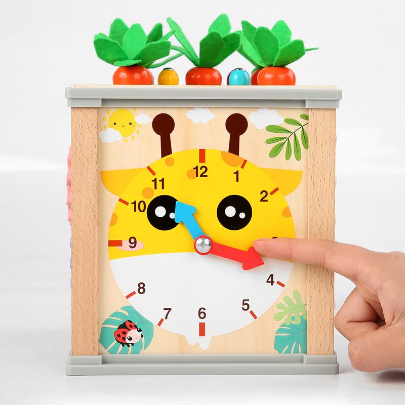 Multifunctional Six-Sided Treasure Box Enlightenment Round Beads Catch Insects Knock Piano Shape Pairing Learning Educational Toys