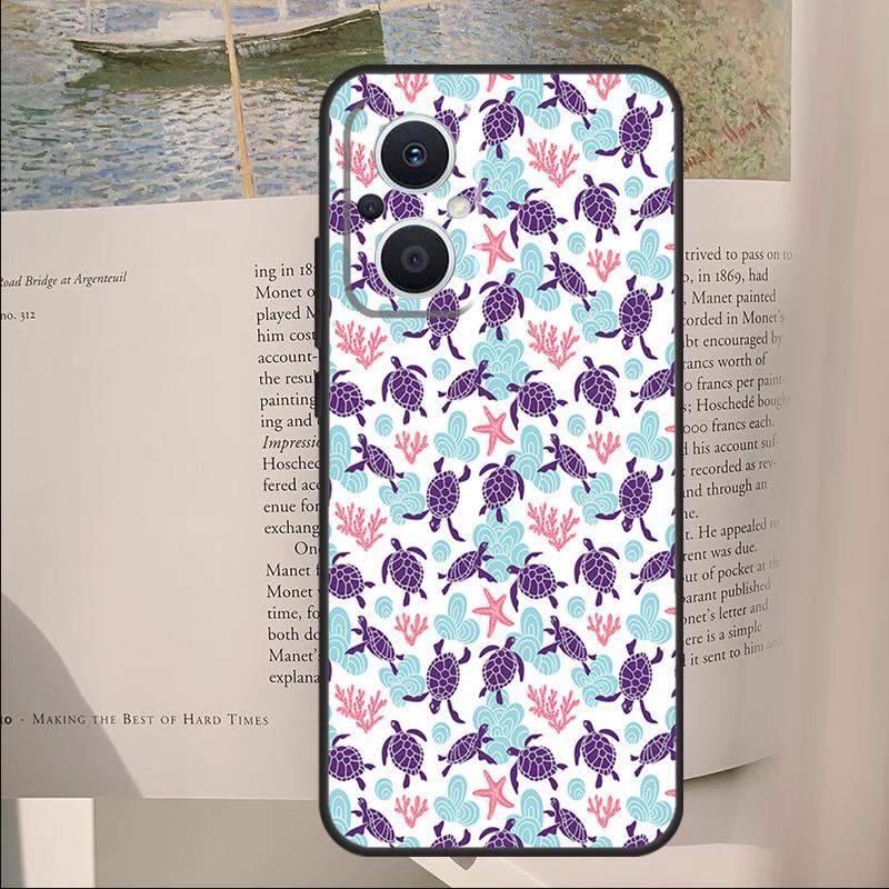 Schutzhülle mit Meeresschildkröten-Motiv für OPPO Reno 13F, 11F, 12F, 14F, 11, 12, 13, 14 Pro, 7, 8 Lite und OPPO Find X6, X5, X8, X9 Pro