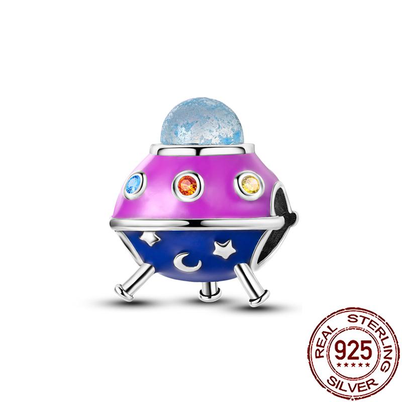 Charms Copper Moon Star Night Sky Galaxy Celestial Dangle Beads Fit Snake Chain Bracelet Necklace Women Diy Jewelry