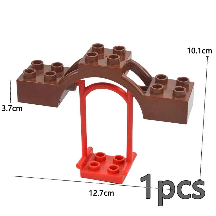 Store byggeklosser Slide Swing Seesaw Park Lekeplass Series Large Pillar Murstein Barn Barn Pedagogisk Leke Kompatibel Duploe