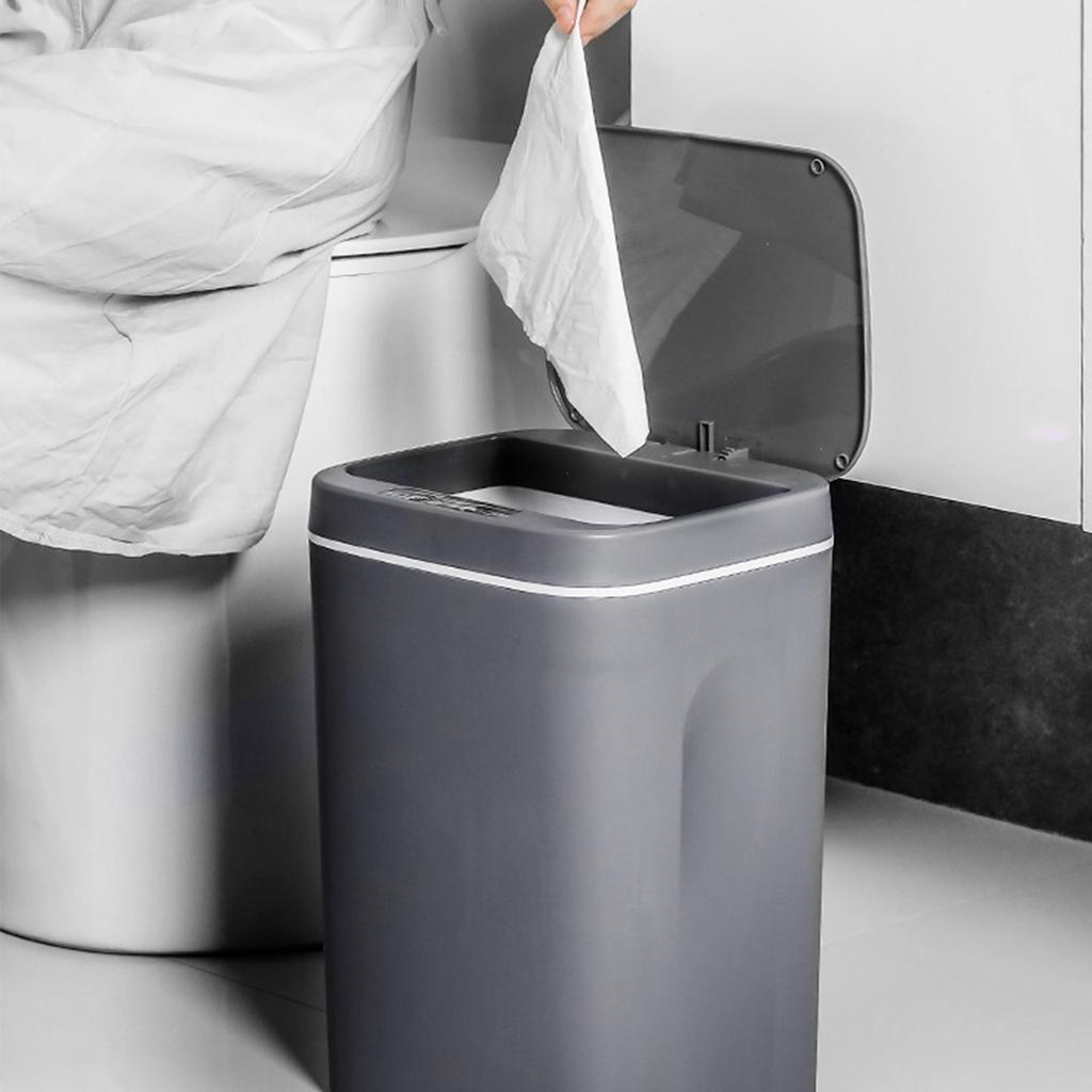 Automatyczny kosz na śmieci 16L Wodoodporny Bezdotykowy Czujnik Ruchu na Podczerwień Inteligentny Kosz na Śmieci z Pokrywą do Łazienki Kuchni