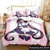 3D Print Kawaii Anime Game Nekopara Bedding Set Boys Girls Twin Queen Full Size Duvet Cover Pillowcase Bed Adult Bedroom