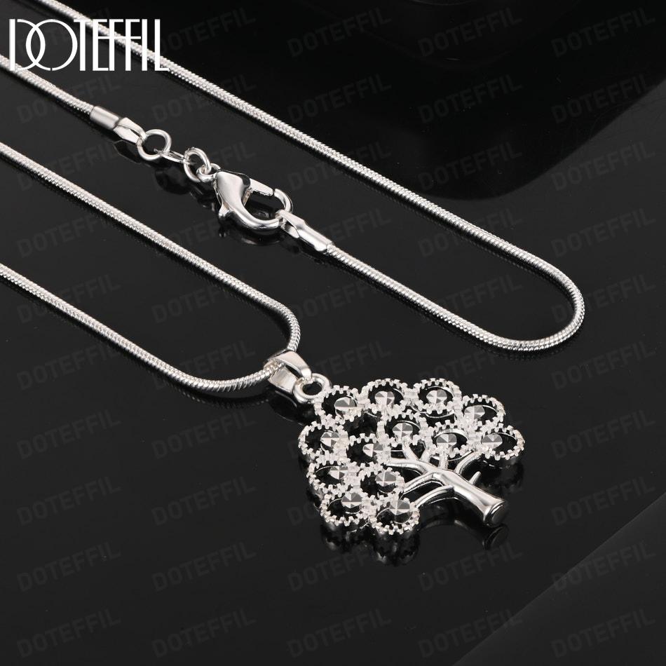 925 Sterling Silber Modeschmuck Baum Anhänger Hochzeitskette