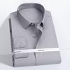 New Men Shirt Bamboo Fiber Long Sleeve Anti-wrinkle Non-ironing Slim Fashion Casual Business Office White Blue Social Shirt 5XL