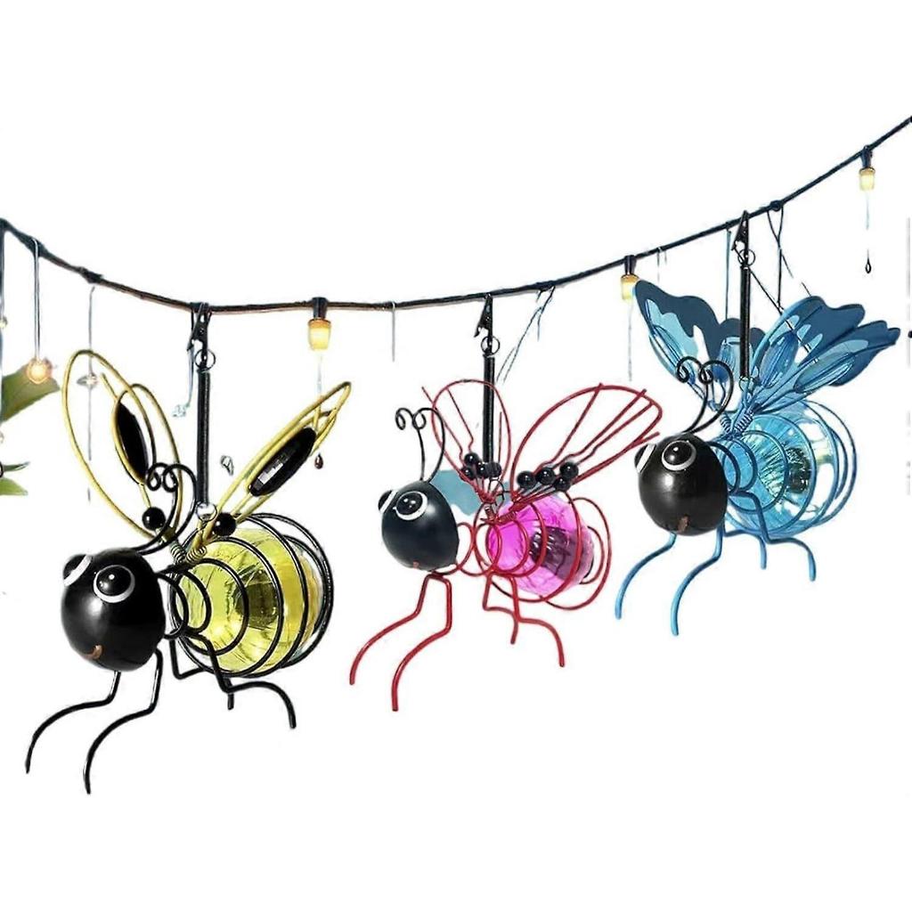 2026 New Solar Bee Hanging Lights  Waterproof Simulation Bumble Bee Solar Garden Lights, Outdoor Decor for Patio, Party, Festivals & Birthday Gifts