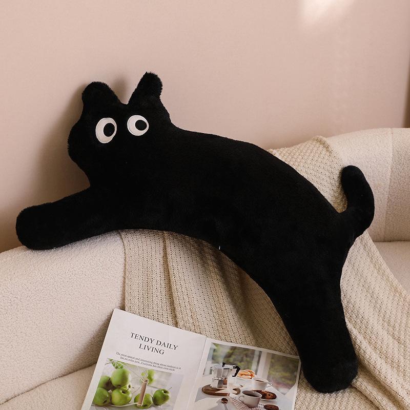 Dopamine Cat Plush Pillow Soft Stuffed Back Cat Plush Toy Long Hugging Pillow Home Sofa Bedroom Decor Adult Birthday Gift