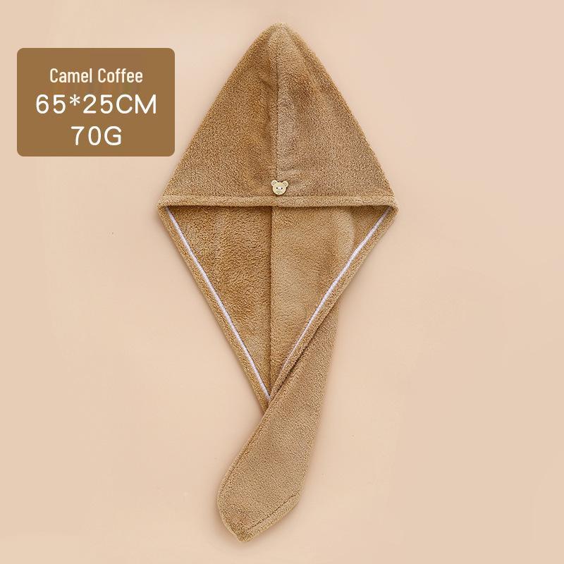 Thickened Double-Layer Coral Fleece Quick-Dry Hair Cap for Women, Water-Absorbent and Customizable with Logo