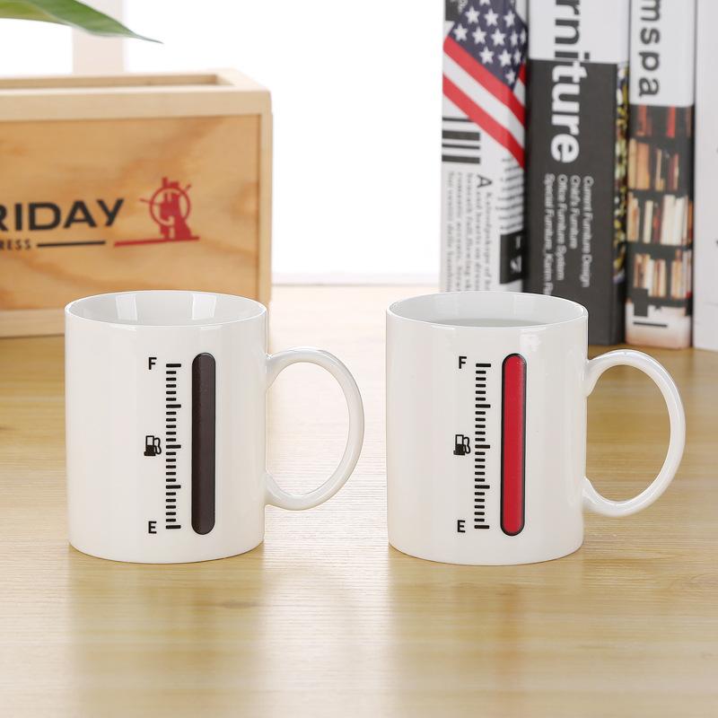 12 Färgskiftande Mugg Batterilampa Kaffekopp Kreativ Morgon Keramisk Kopp