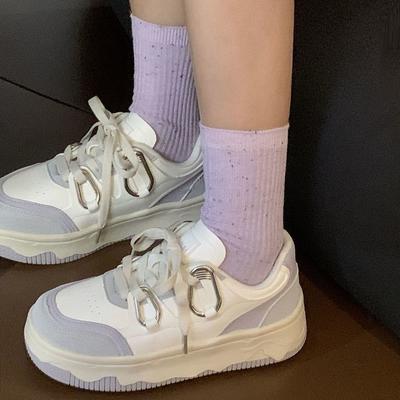 Wiosna 2024 niszowy design oryginalne buty na platformie damski trend wszechstronne 2024 nowe codzienne moda studenckie białe buty