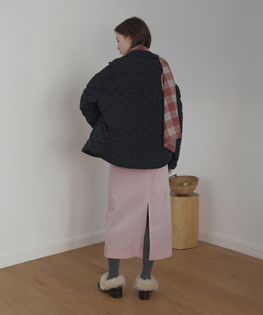 Poeteuseoul Velor Long Skirt_Light Pink