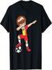 Ragazzo che fa Dabbing con il Pallone - Maglietta per Amanti del Calcio Belga con Maglia del Belgio