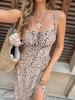 2025 Summer Women's Sexy Spaghetti Strap Full Print Dress, European American Style