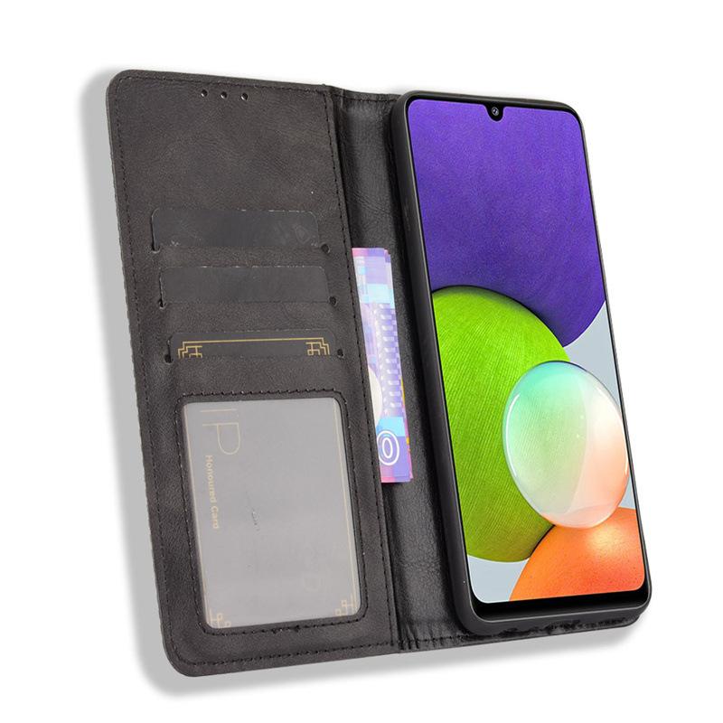 Suitable for Samsung Galaxy A22 4G/5G Phone Case, Magnetic Flip Cover, Leather Case with Card Slot Protection