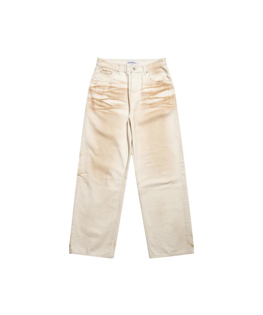 BROOKLYN MUSEUM Washed Wide Denim Pants White