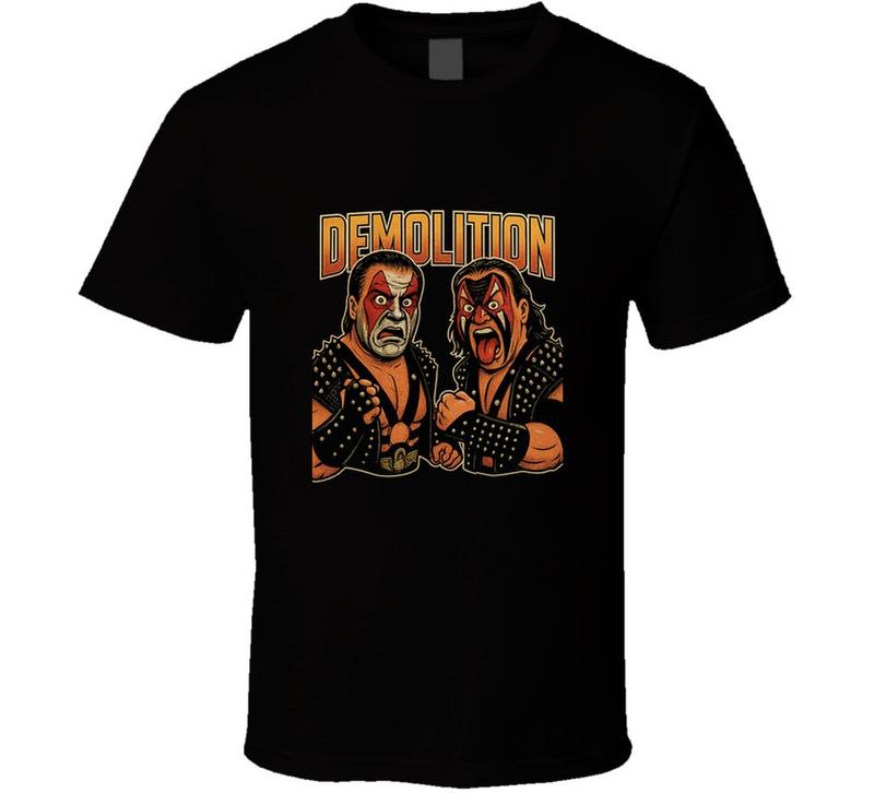 The Demolition Tag Team Retro Wrestling Caricature Unisex T-Shirt S