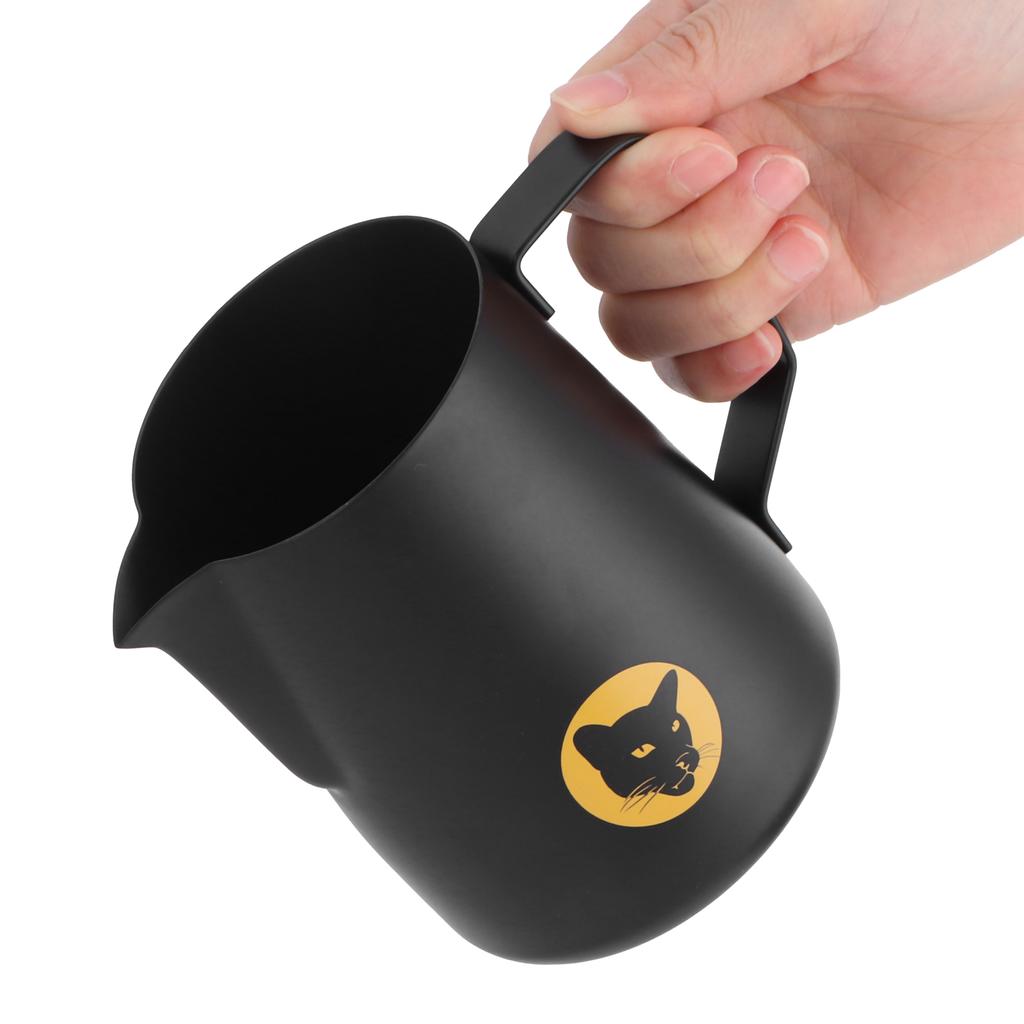 600ml Coffee Cup Mug Multi Purpose 304 Stainless Steel Milk Frothing Pitcher Black