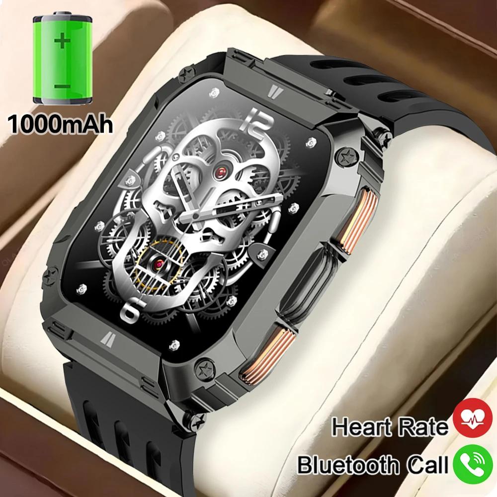 Nové hodinky s ultra dlouhou výdrží 1000 mAh 1,95" AMOLED displej BT volání Chytré hodinky Muži Venkovní Svítilna Sportovní Fitness náramek Muži