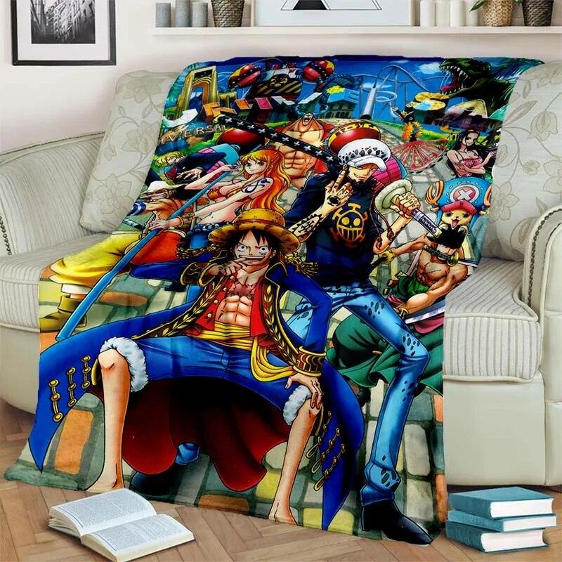 Japanese Anime One P-Piece Lightweight Flannel Blanket,Multi-purpose Holiday Gift Blanket Warm And Soft Blankets All Seasons