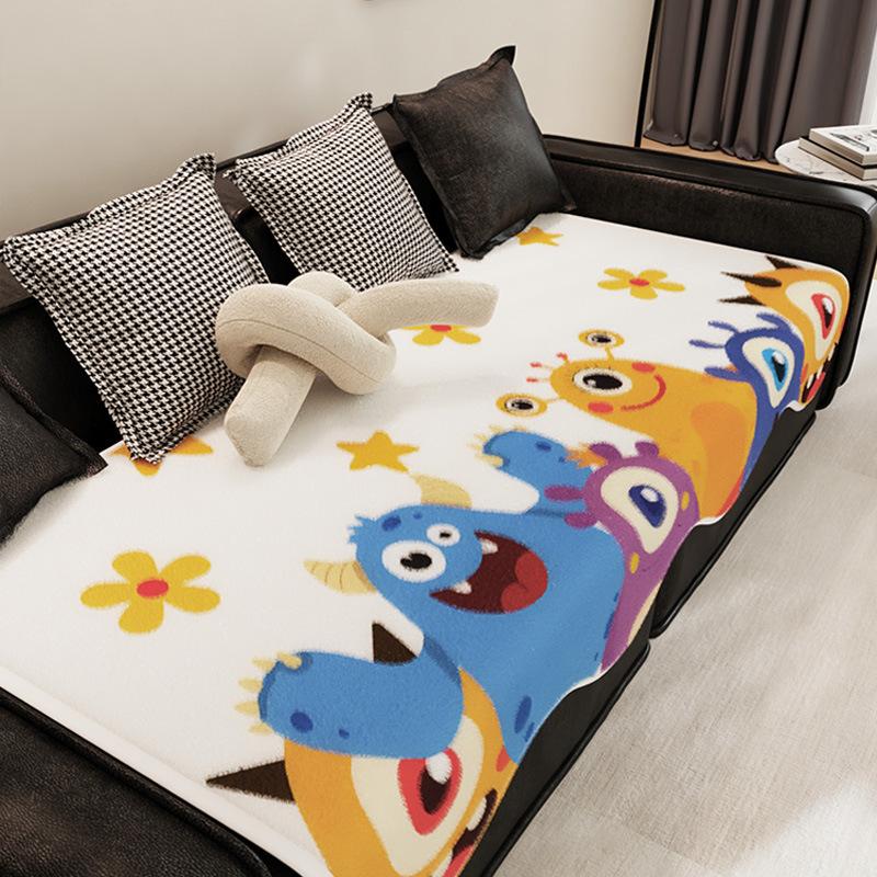 

Необычная диванная подушка из искусственного кроличьего меха, зимняя противоскользящая подушка для дивана, универсальная подушка для сиденья, полотенце 90*90cm