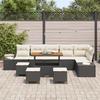 Garden Sofa Set with Cushions 10 pcs Black Poly Rattan