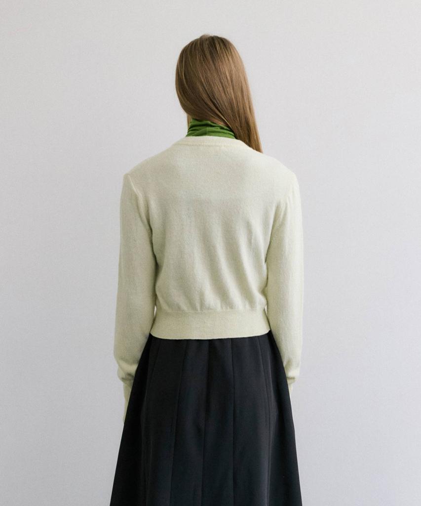 Mais Pearly Button Wool Cardigan / Butter