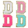 4Pcs Chenille Letters Patches Embroidery Iron On Letters Patch Appliques For Clothing Sticker Diy Accessories Large Size: 8.2Cm