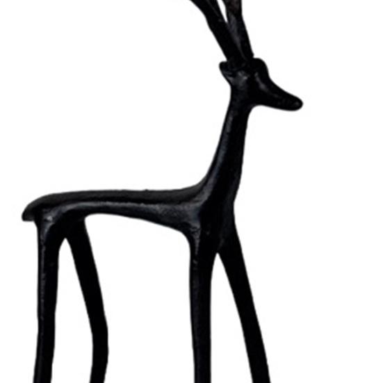 Black Reindeer Statue Candle Holder Vintage Iron Art Candlestick Home Office Living Room Taper Candle Stand Table Centerpiece Ornament