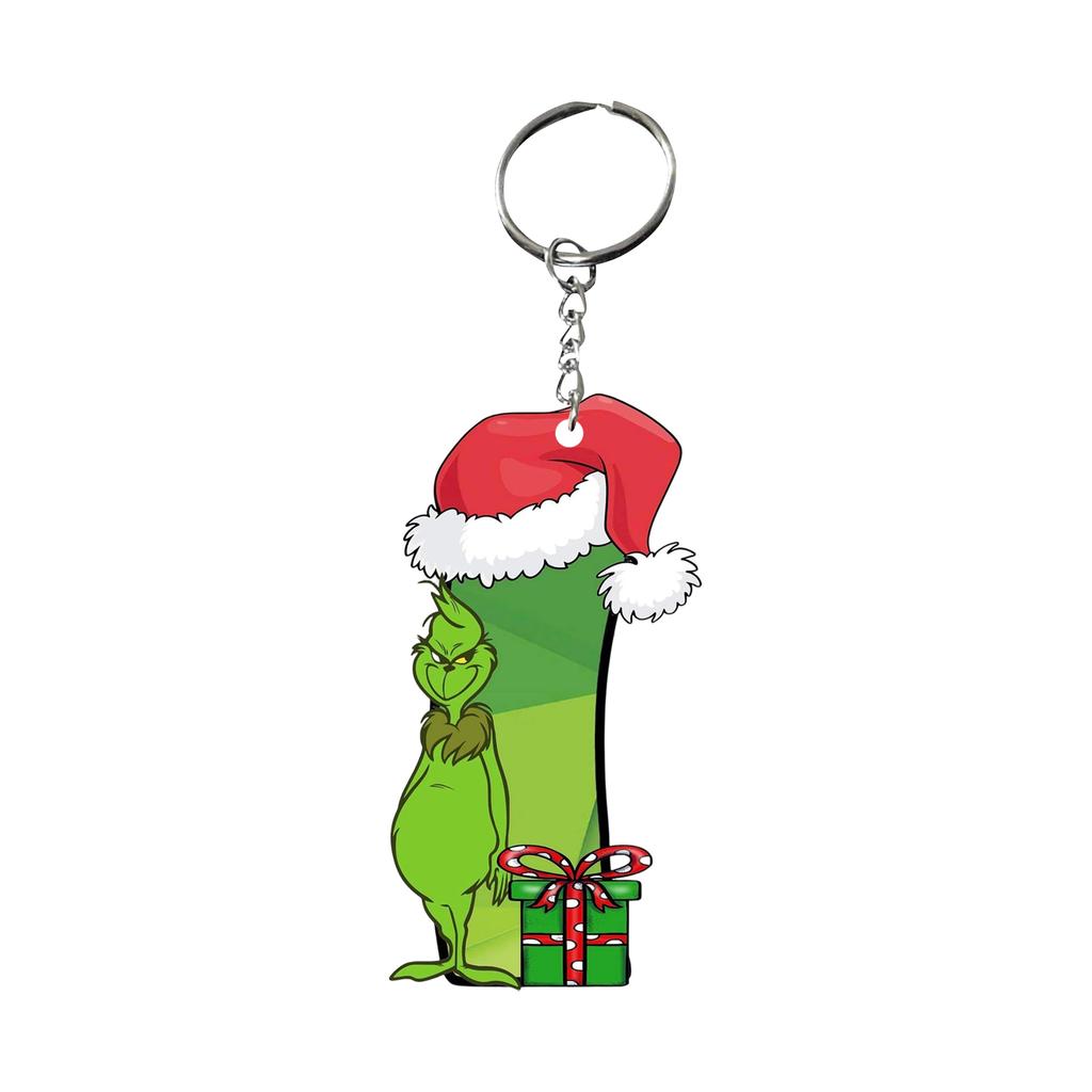 Santa 2D Flat Acrylic Christmas Tree Hanging Decoration Sports Car Decoration Flat Decoration Pendant
