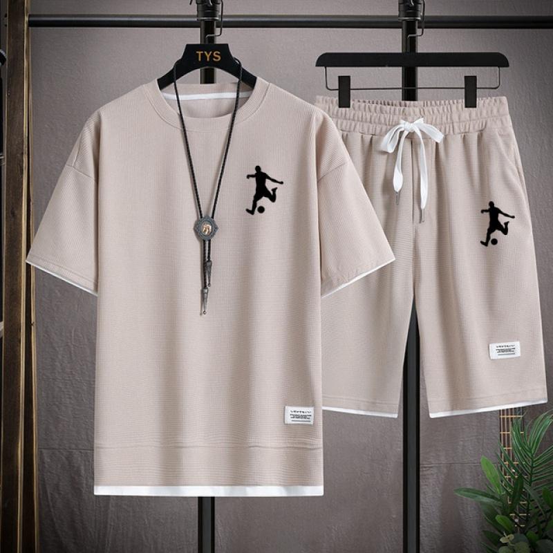 Sommar ny daglig kostym för män. Linnetyg. Casual T-shirt Shorts. Kortärmad modesportkläder i två delar 2023