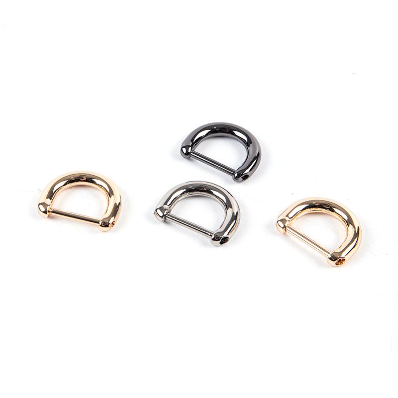 Kovová D-kroužková přezka, třmenový uzávěr pro kožené řemeslo, popruh na tašku, opasek, rukojeť