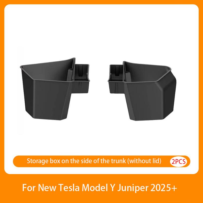 For Tesla Model Y Juniper 2025 TPE Rear Trunk Left Right Side Storage Box Tail Boot Organizer Partition Decoration Accessories