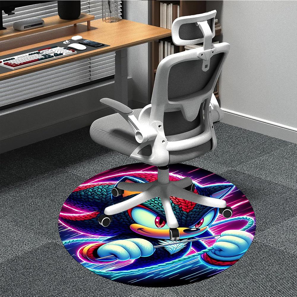 

1pc Sonic Hedgehog Office Round Area Rug, Under Office Chairs Bedroom Living Room Home Decor a1022325 80cm by 80cm