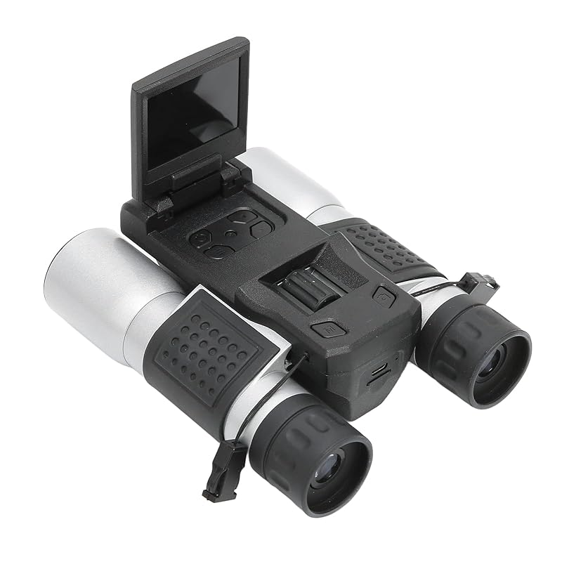 

Digital binoculars with camera, 2 LCD 12x magnification 32mm aperture 5MP video photo recorder, 8GB TF card, telescope video camera for bird