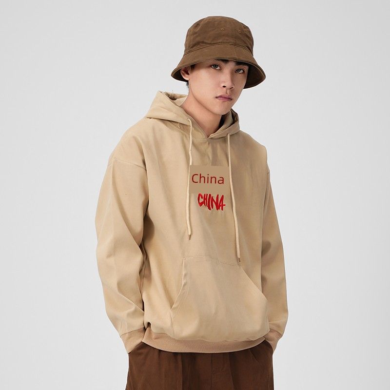 Wassup Fashion Brand Cartoon Smiley Face Fleece-lined round Neck Hoodie Boys Spring, Autumn and Winter All-Matching Couple Pullover Top Heavy