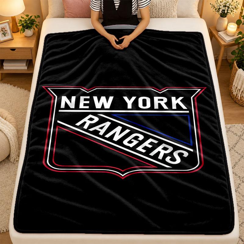 Flannel BlanketNew York Rangers Warm Soft Throw Blanket for Indoor Sofa Bed Living Room Use